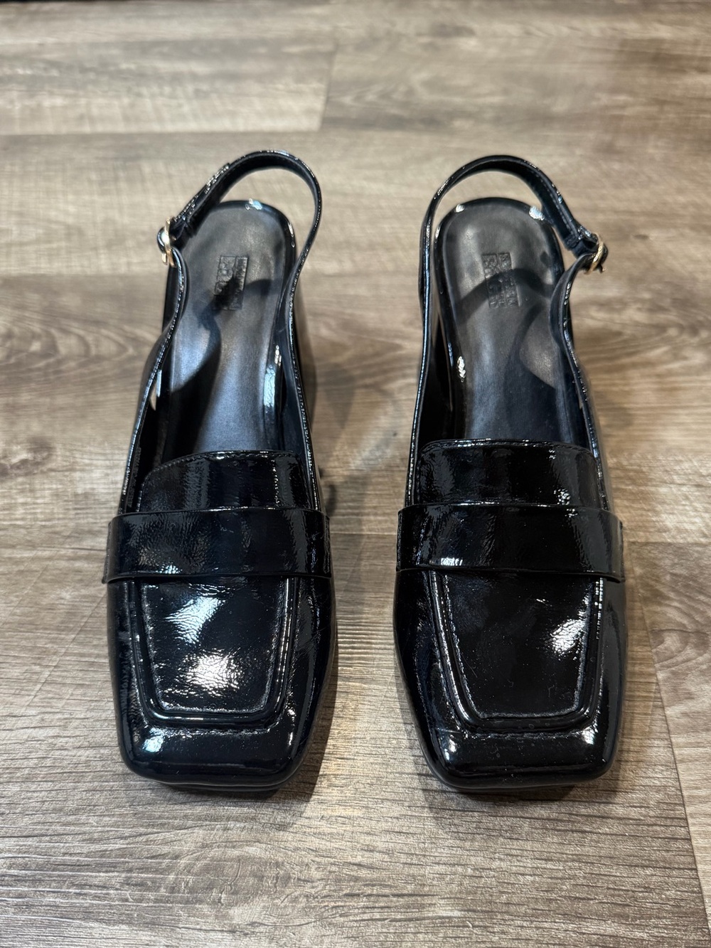 Nordstrom Rack Stasia Loafer Pump Black Patent Womens Size 6M